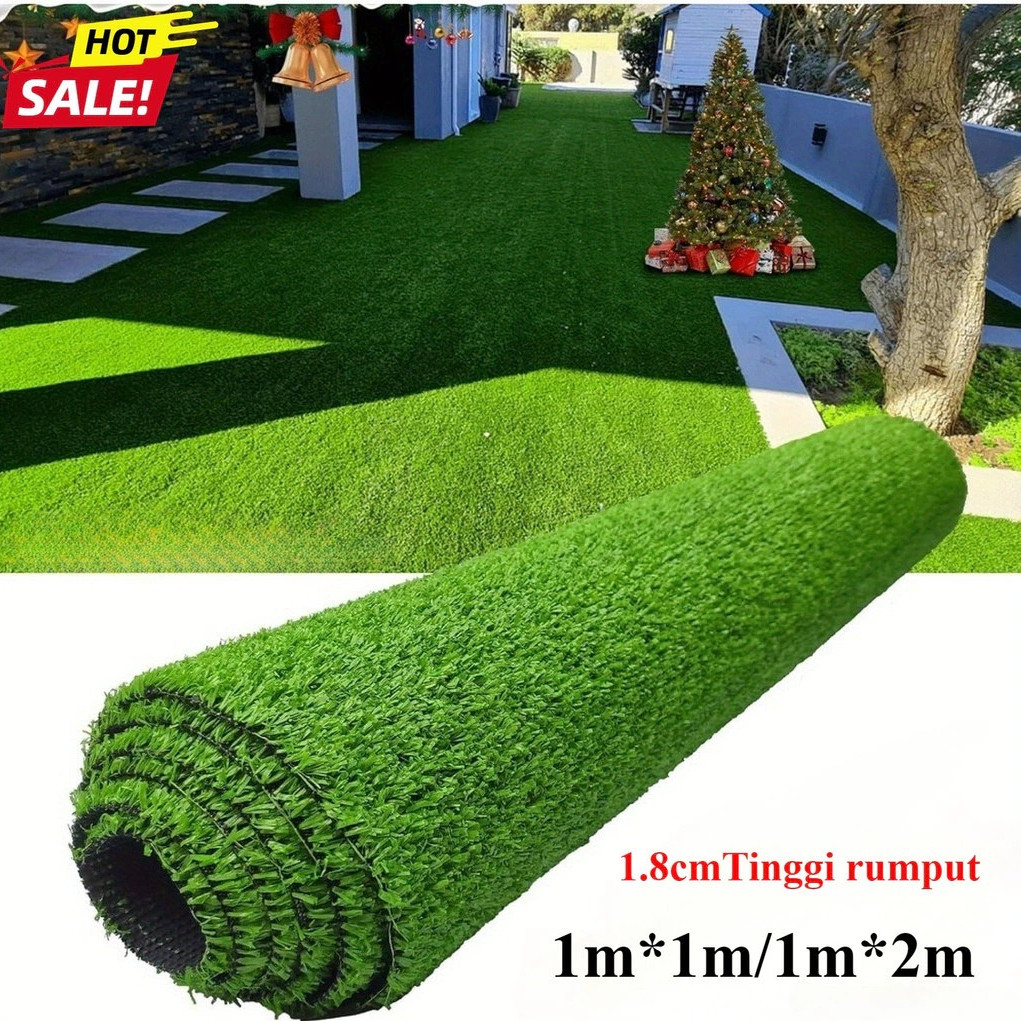 mamacholida - rumput sintetis 2m x 1m meteran plastik karpettrumput buatan outdoor tahan air untuk