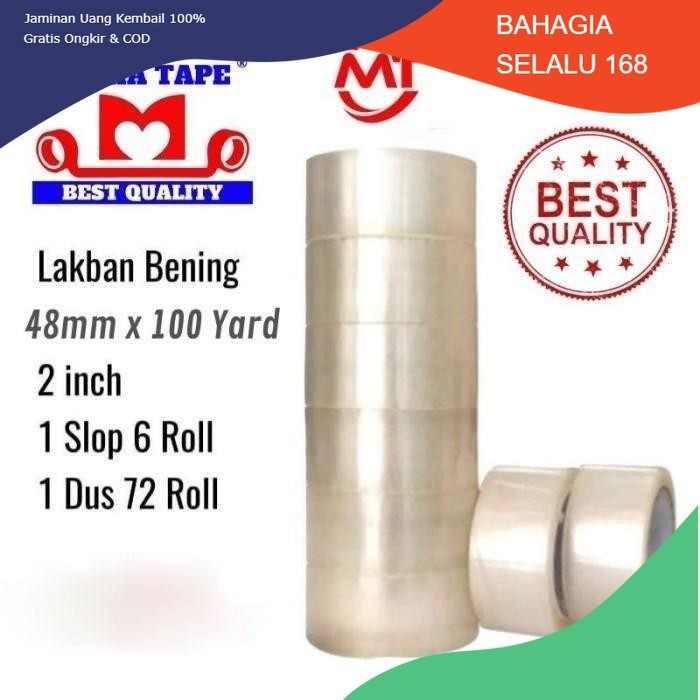 

Lakban Mulia Tape Ukuran 48mm X 100 Yard Kemasan 1 Dus