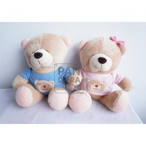 New Mini Pink & Blue Bear 10"/ Boneka Beruang Mini Pink & Biru / Bday Gift - Boy-Biru