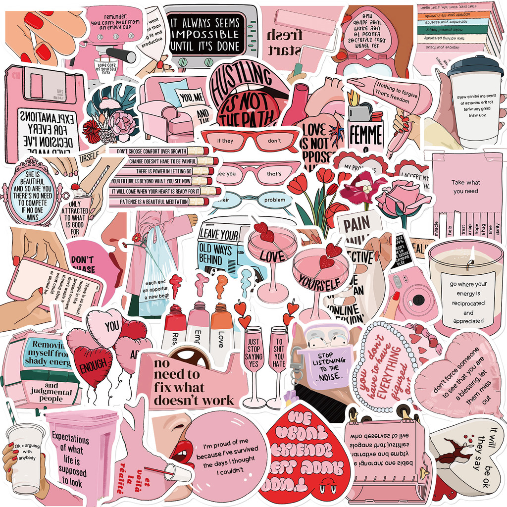 

50PCS Self Motivation Get Rid of Mental Internal Friction Sticker Vinyl DIY Fridge Laptop Motorcycle Diary Car Girl Gift Sticker