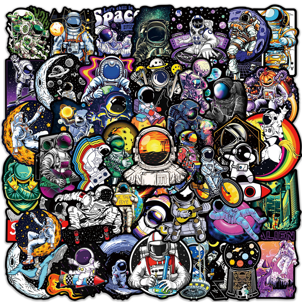 

10/30/50PCS Outer Space Astronaut Cartoon Stickers Aesthetic DIY Skateboard Laptop Helmet Phone Luggage Car Decal Cool Sticker
