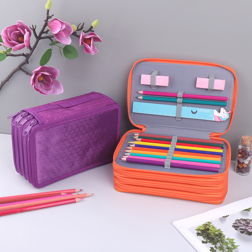 

1 Oxford cloth four-layer pencil case, stylish student stationery storage bag Colored paintbrush storage bag Gifts for friends