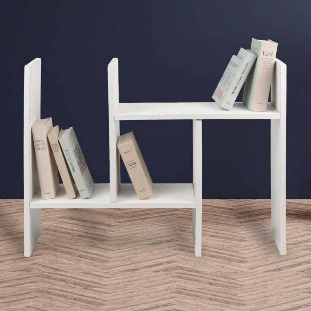 Veneer Rak Buku Rakit DIY Table Bookshelf Organizer Kayu 50x17x34.5cm - ZW404 -MR