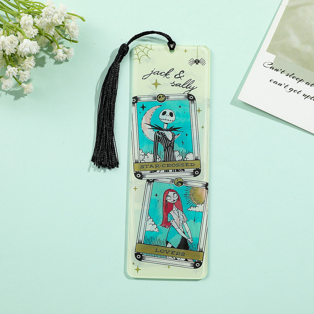 

1pc Cartoon Christmas Night Fright Book Mark Acrylic Bookmark Tassel Tailpiece for Book Lovers Reading Marker Stationery Gift