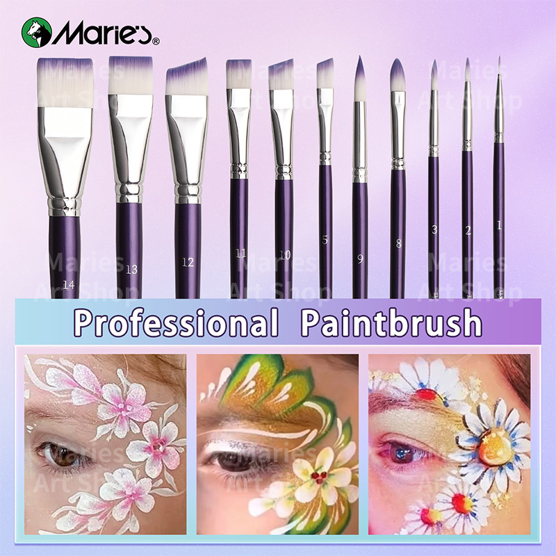 

1pc Marie's 11 Sizes Paint Brush,Brush for Acrylic,Oil,Watercolor,Gouache,Detailing,Blending for Adult,Artists in Birthday