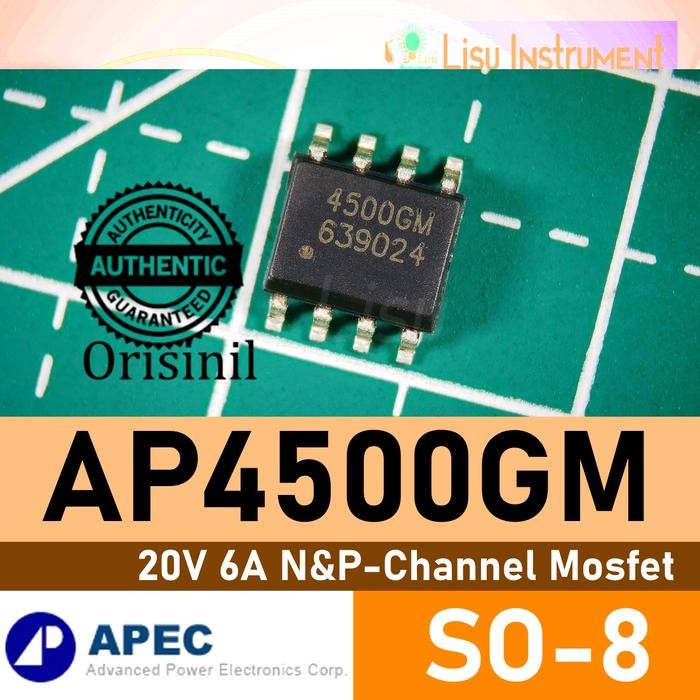 AP4500GM 20V 6A DUAL N-Channel & P-Channel Mosfet 4500GM SO-8 Original