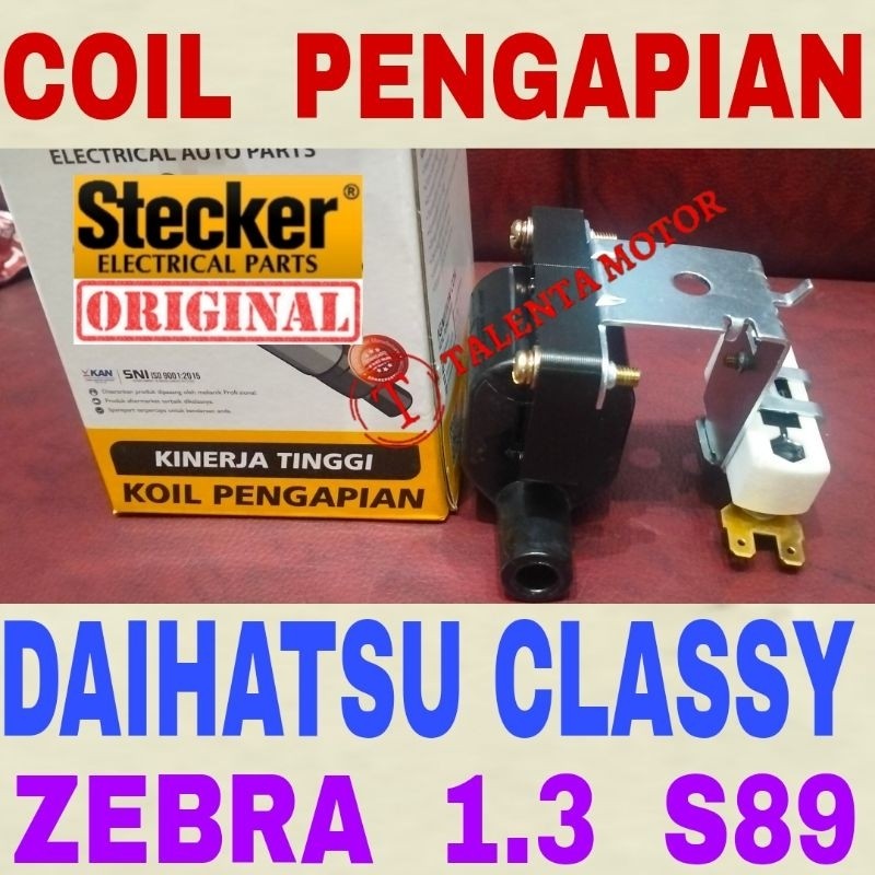 BERGARANSI. COIL PENGAPIAN DAIHATSU CLASSY+ ZEBRA 1.3 S89 KOIL KOEL IGNITION MERK STECKER ORIGINAL