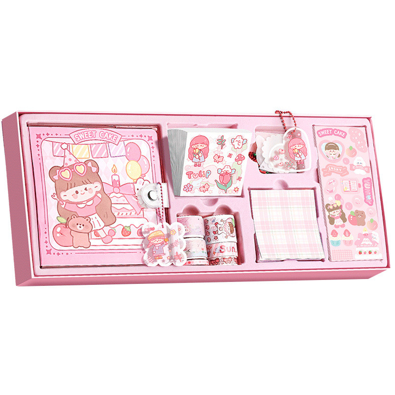 

Handbook set gift box cute stickers material full set gift package, birthday gift June 1 Children's Day gift