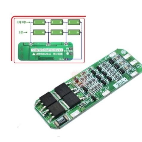 BMS 3S 20A LITHIUM 11.1V 12V 12.6V  18650 protection system