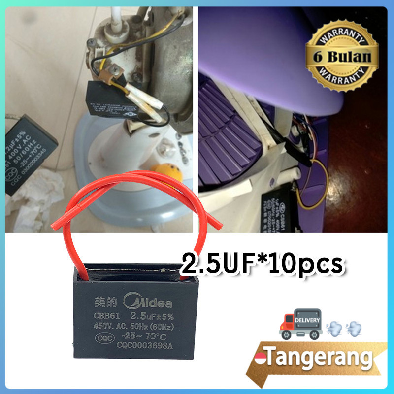 Kapasitor Segi Kotak 2.5 Uf CBB61 / Kapasitor Kipas Angin 2.5 Uf