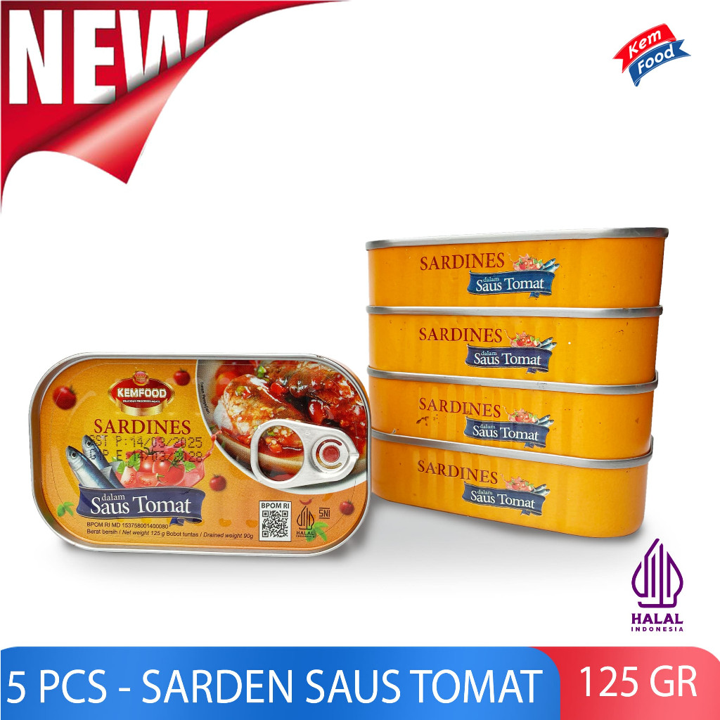

PAKET 5 PCS SARDEN SAUS TOMAT - Kemfood Sarden Saus Tomat - 125 gr