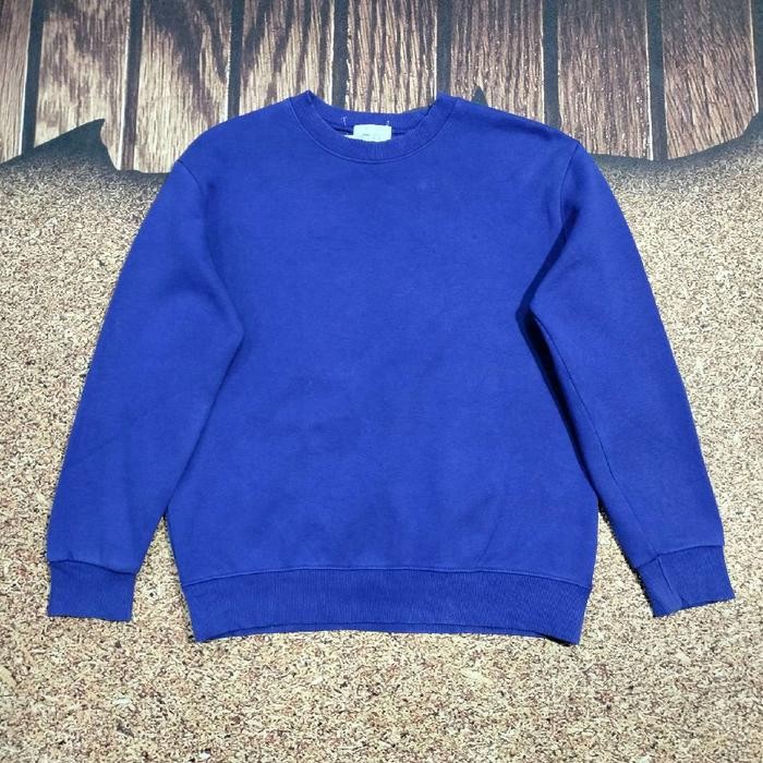 sweater pria biru tua MENS WEAR STORE crewneck basic polos size L