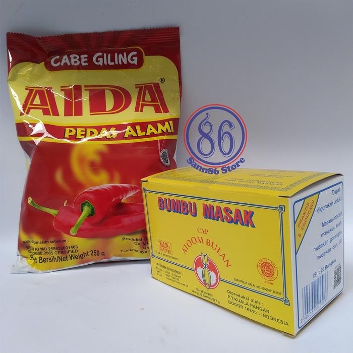Bumbu Dapur Penyedap Makanan Serta Masakan Rasa Asin Gurih dan Cabe Bubuk Pedas Instan Cabai Bahan S