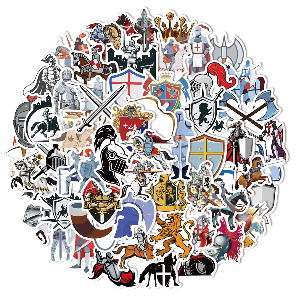 

60PCS European Medieval Knight Graffiti Stickers Notebook Water Cup Luggage Skateboard Computer Waterproof Stickers