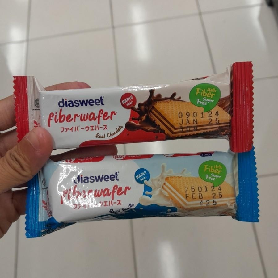 

Diasweet Fiberwafer Sugar Free Wafer 18gr Rasa Coklat / Vanilla