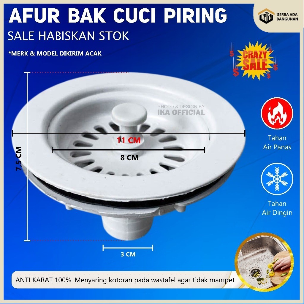 SAB Saringan KERANJANG Afur Wastafel BCP Bak Cuci Piring PVC Plastik / Afur BCP Besar PLASTIK PVC 11