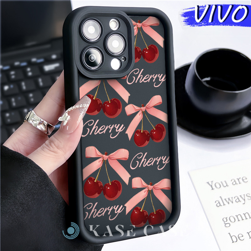 Estetik Cherry Silicone SoftCase VIVO Y17s Y12s Y03 Y15s Y21 Y20 Y18 Y28 Y16 Y22 Y02 Y17 Soft Polos 