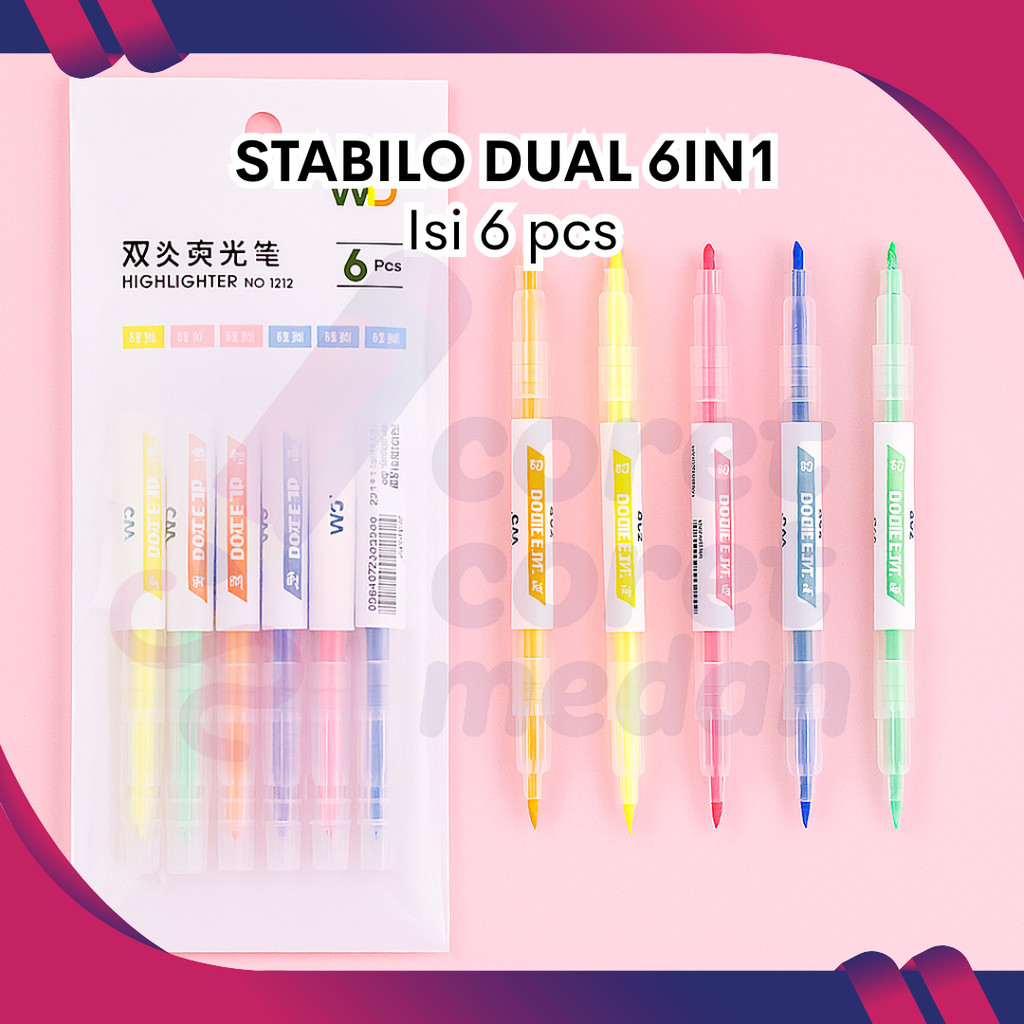 

STABILO SET ISI 6 WARNA | STABILO 2 KEPALA HARGA PER SET ISI 6 PCS