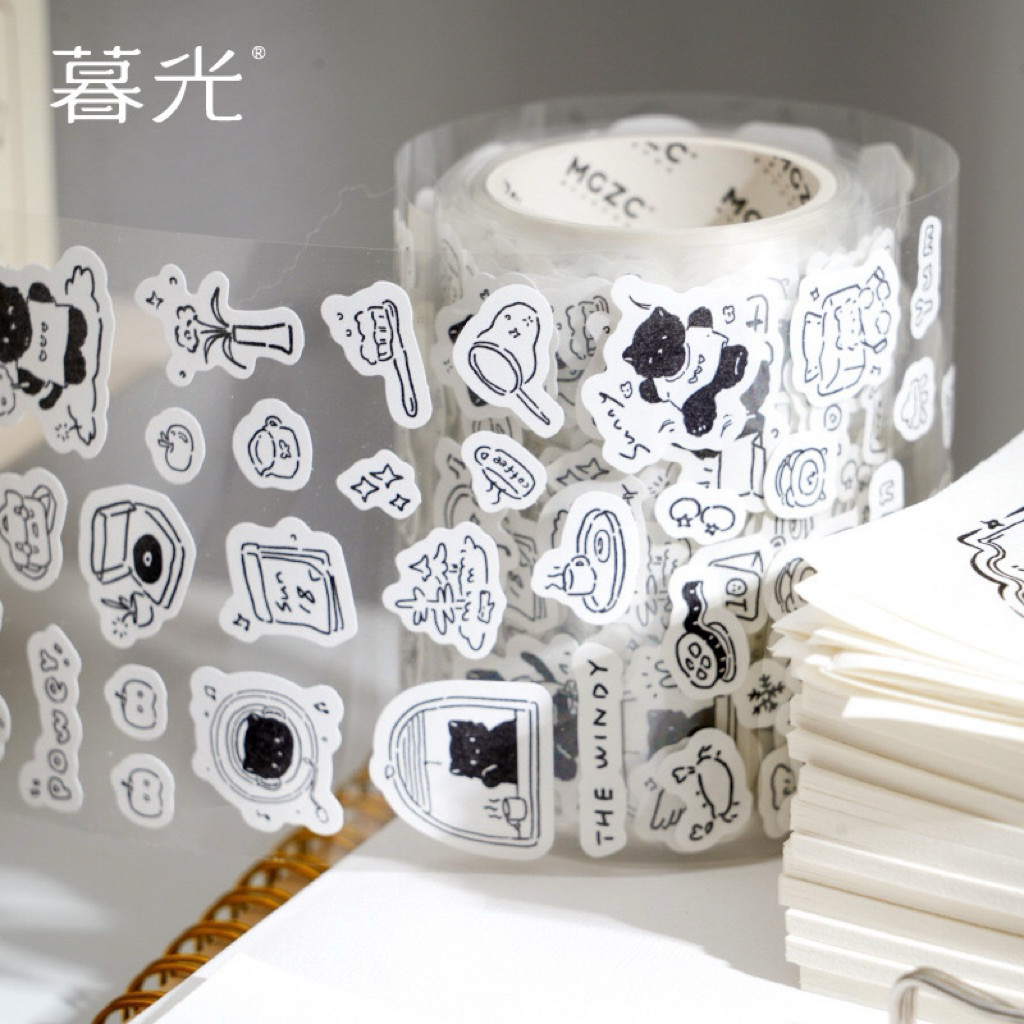 

Journamm.id Pita Gooka Twilight Seri Obrolan Anak Kucing Buku Catatan Tema Kucing Stiker Lingkaran DIY 4 Pilihan