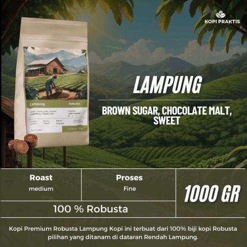 

ROASTED BEANS ROBUSTA LAMPUNG 1000 GR | 1 KG | BIJI KOPI SANGRAI | Coffee - GILING HALUS