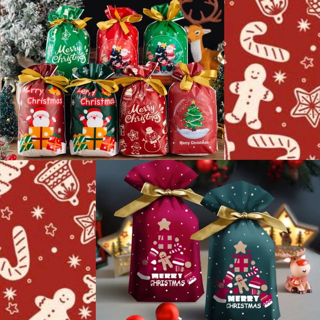 Plastik Serut/Goodie Bag/Kantong Natal/Christmas
