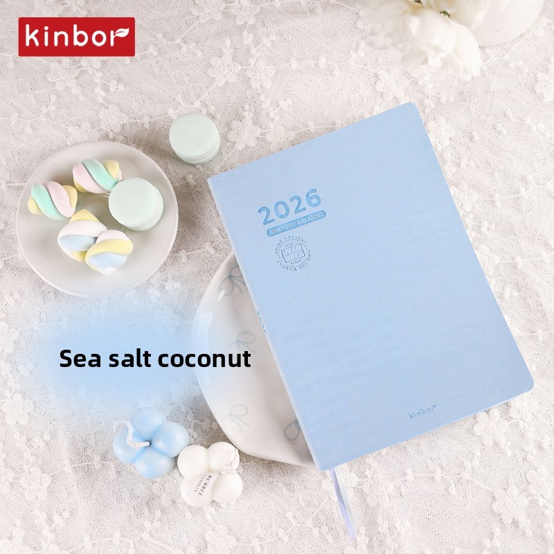 

Kinbor 2026 Notebook A5 Soft Cover Agenda Planner Time Management Efficiency Handbook Includes Calendar,Study And Work Best Gift