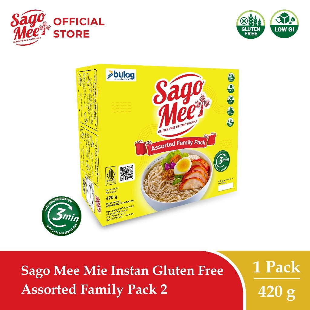 

Sago Mee Gluten Free Mie Instan Assorted Family Pack 2 (Tanpa Cup)