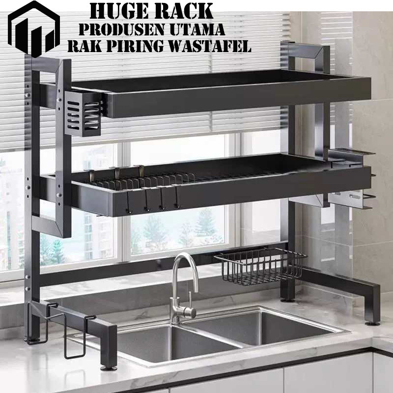 New Rak Piring Wastafel Stainless Steel Rak Piring Dapur Rak Cuci Piring Multifungsi Rak piring stai