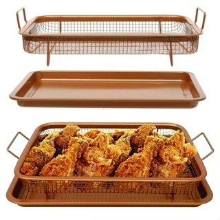 

nampan tirisan minyak gorengan stainles gold TEBAL / peniris minyak / peniris gorengan / baking tray