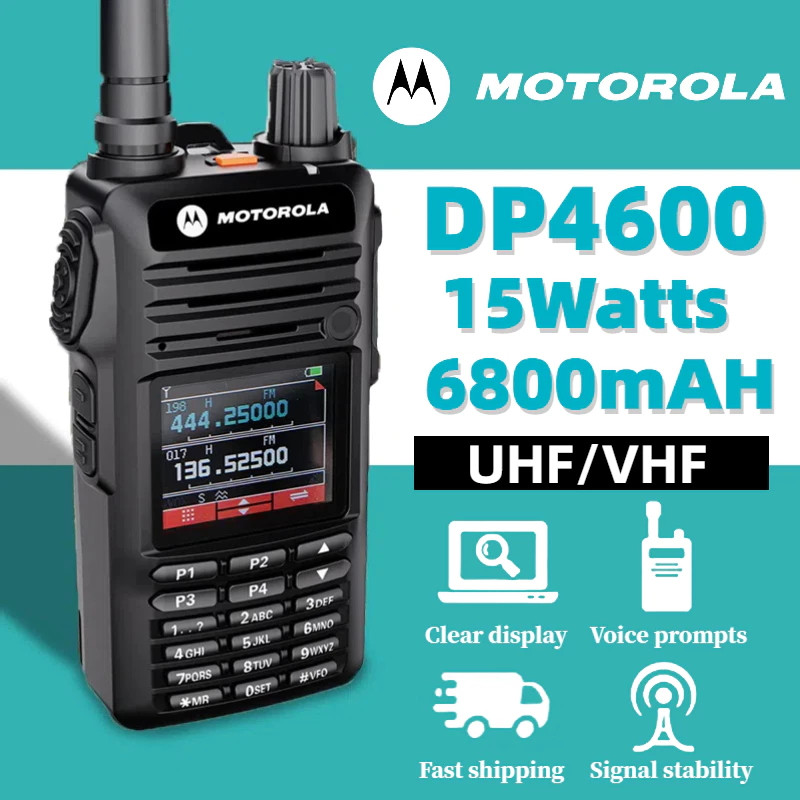 K Headset HT Motorola DP4600 two way radio Walkie talkie Daya Tinggi 15W jarak jauh 20KM Radio FM po