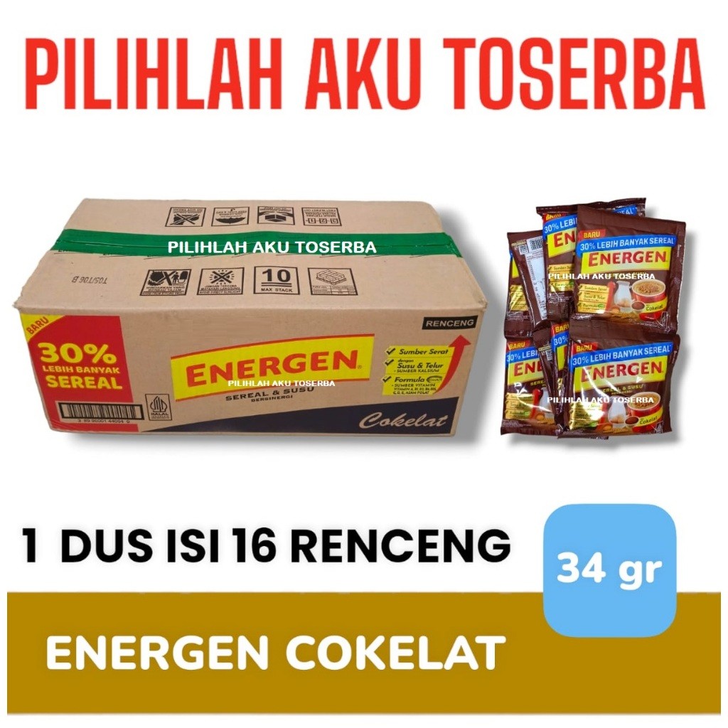 

Energen COKELAT COKLAT Renceng 34gr x 10 Sachet ( HARGA 1 DUS )
