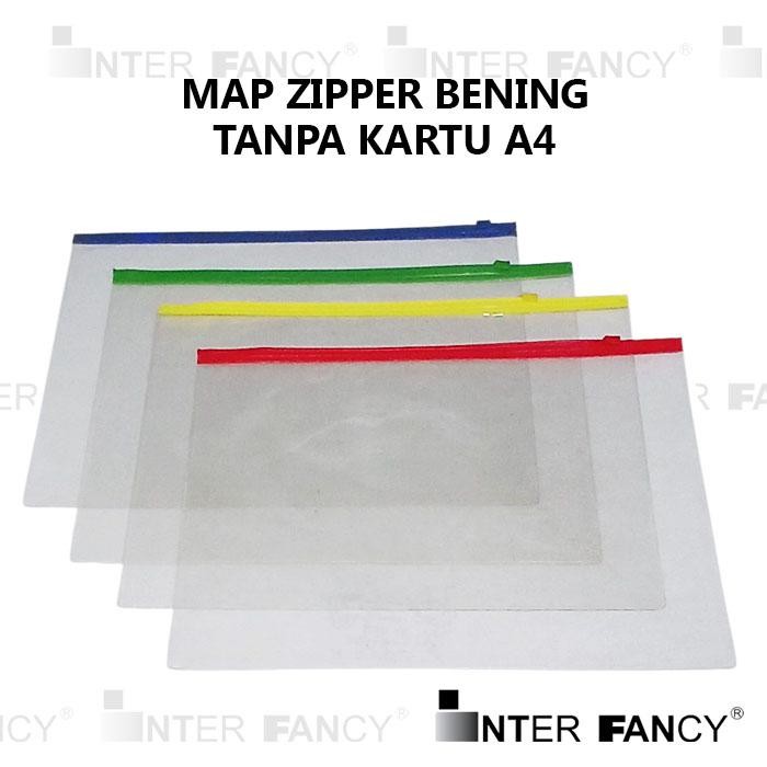 

Map Dokumen Nota Plastik Zipper Bening. Ukuran A4. Berfungsi untuk menyimpan dokumen atau benda lainnya. Bahan Plastik tidak kaku. Terdiri dari 4 warna.