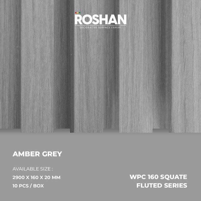 Roshan WPC Wall Panel Fluted Squate – Amber Grey