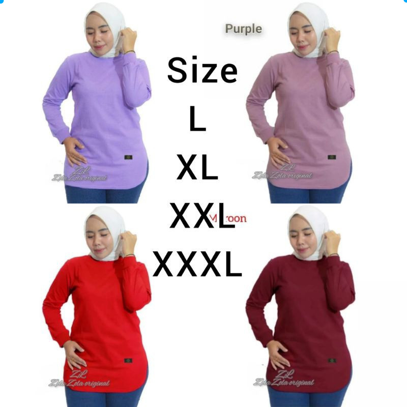 Kaos Polos Wanita Lengan Panjang Original Zola Zola COMBED 24s
