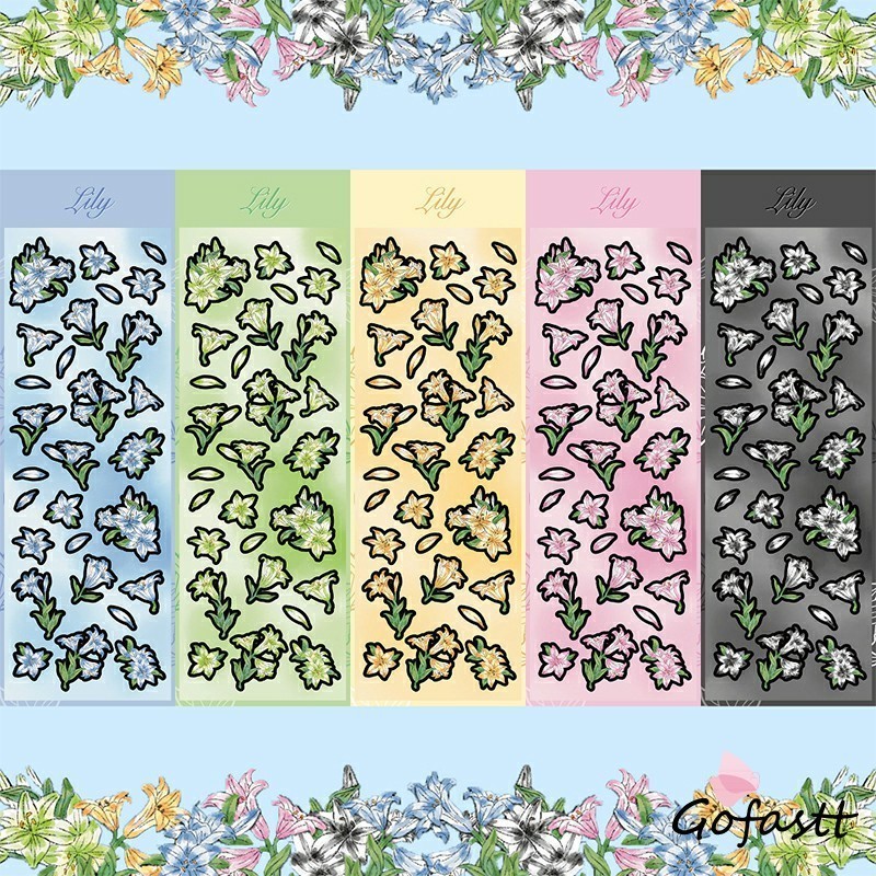 

COD Stiker bunga lily dalam stiker akuntansi laser stiker dekoratif diy-G