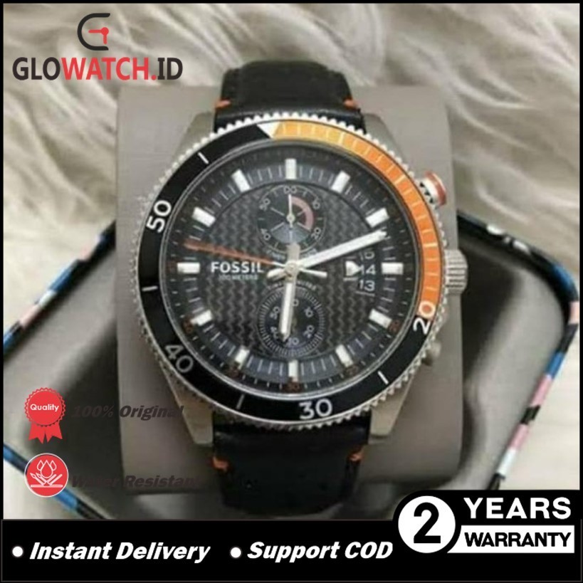 [Promo] Jam Tangan Pria FS CH2953 / CH 2953 Wakefield Chronograph Black Dial Brown Leather Original 
