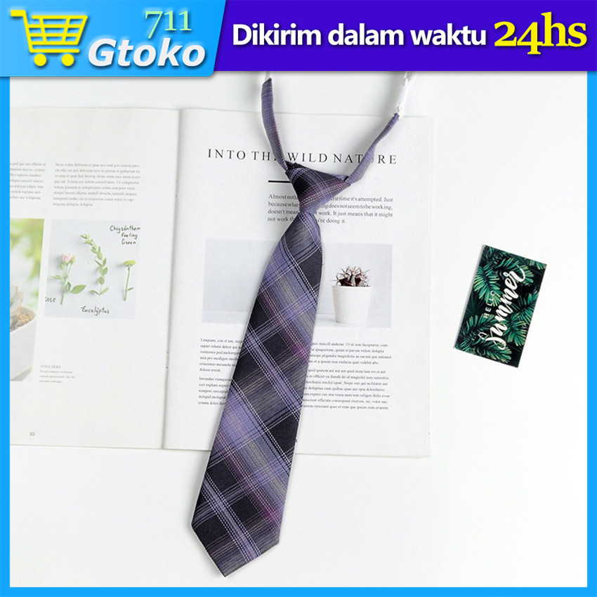 Dasi Seifuku Panjang Dasi Kupu JK Motif Kotak Dasi Jepang Sekolah Wanita Dasi Cosplay