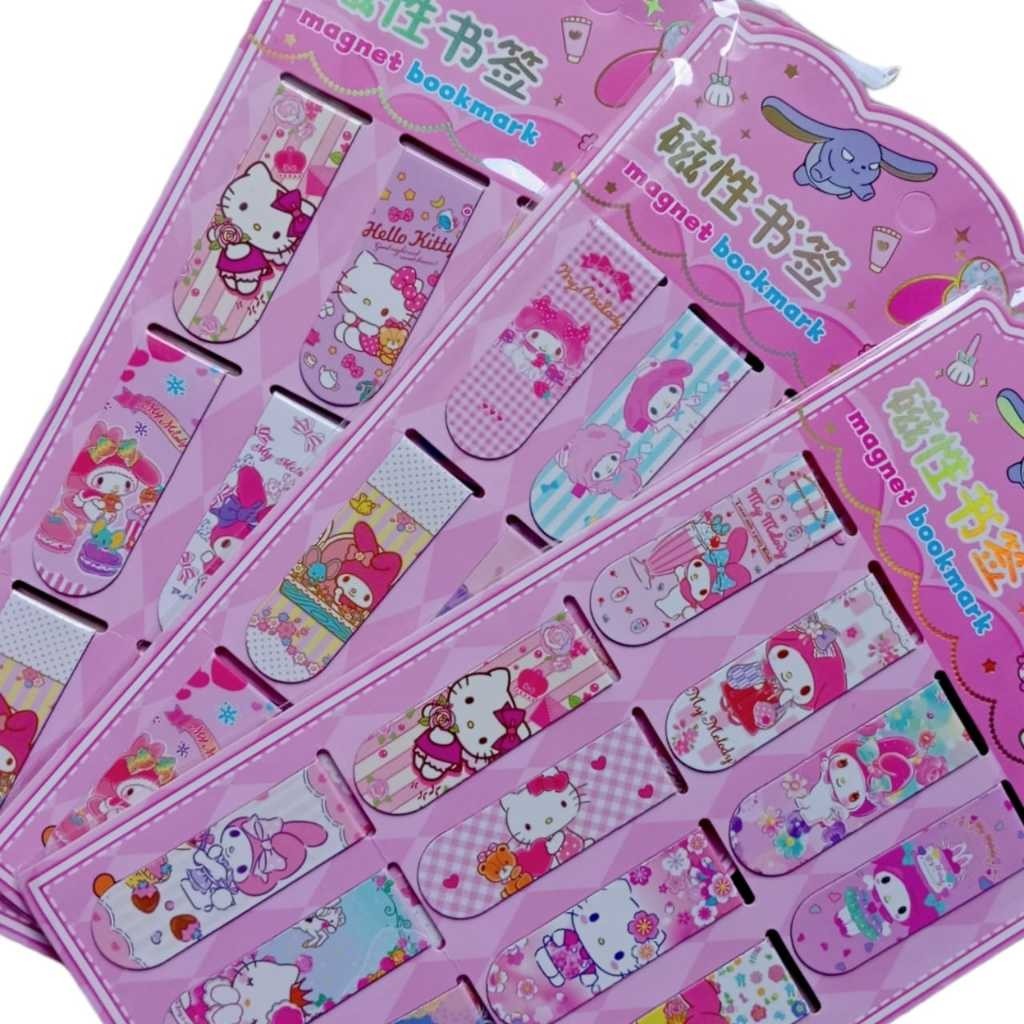 

1 LEMBAR (12 PCS ) PEMBATAS BUKU MAGNET / PEMBATAS BUKU KARAKTER / PEMBATAS / PEMBATAS BUKU MAGNET SANRIO