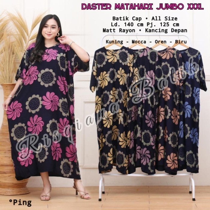 Daster Batik Super Jumbo LD 140 Murah Terbaru Premium Matahari - Matahari, Kuning