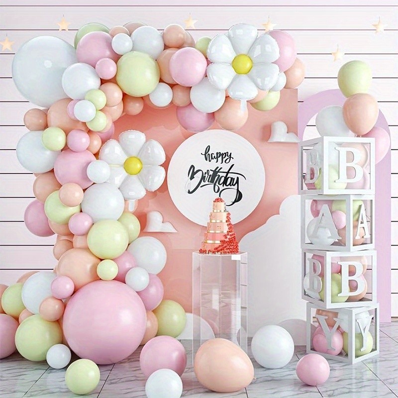 86pc-Daisy Balloon Garland Arch Kit, Dekor Pernikahan, Dekor pesta ulang tahun, Dekor ulang tahun, D