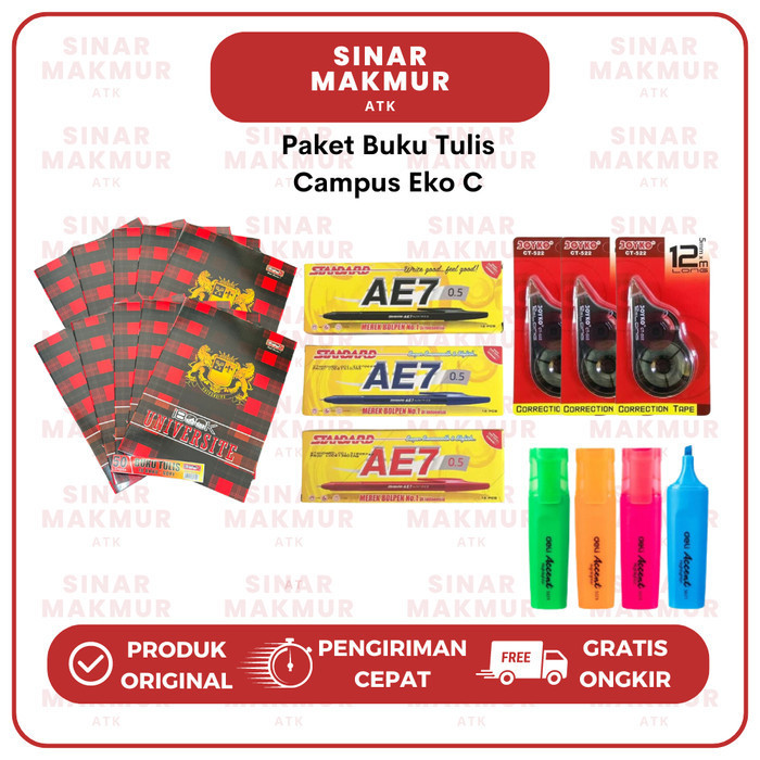 

Paket Buku Tulis Campus dan Alat Tulis Sekolah Ekonomis C (Set)