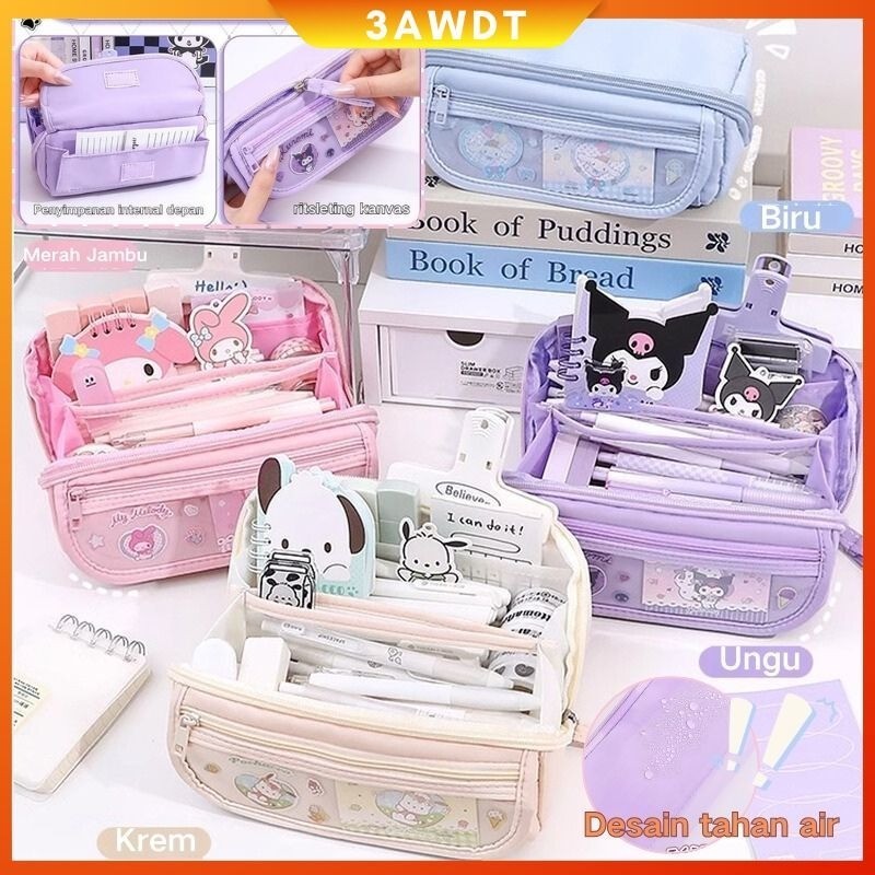 

【COD】Multi-lapis Lucu Pena Tas Karakter Anime Berkapasitas tahan air Besar Tempat Pensil/Sanrio Melody Kuromi Cinnamoroll Alat Tulis Pensil Kasus