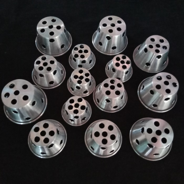 cetakan bolu kukus bandung/loyang bolu kukus bandung mekar - silver, D
