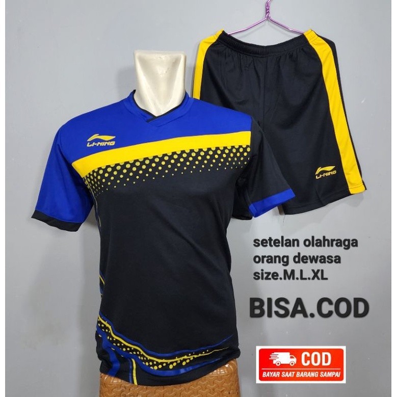 Jersey Badminton pria Wanita Dewasa Kaos Futsal Baju olahraga 1 stel Jersey volly Futsal Baju olahra