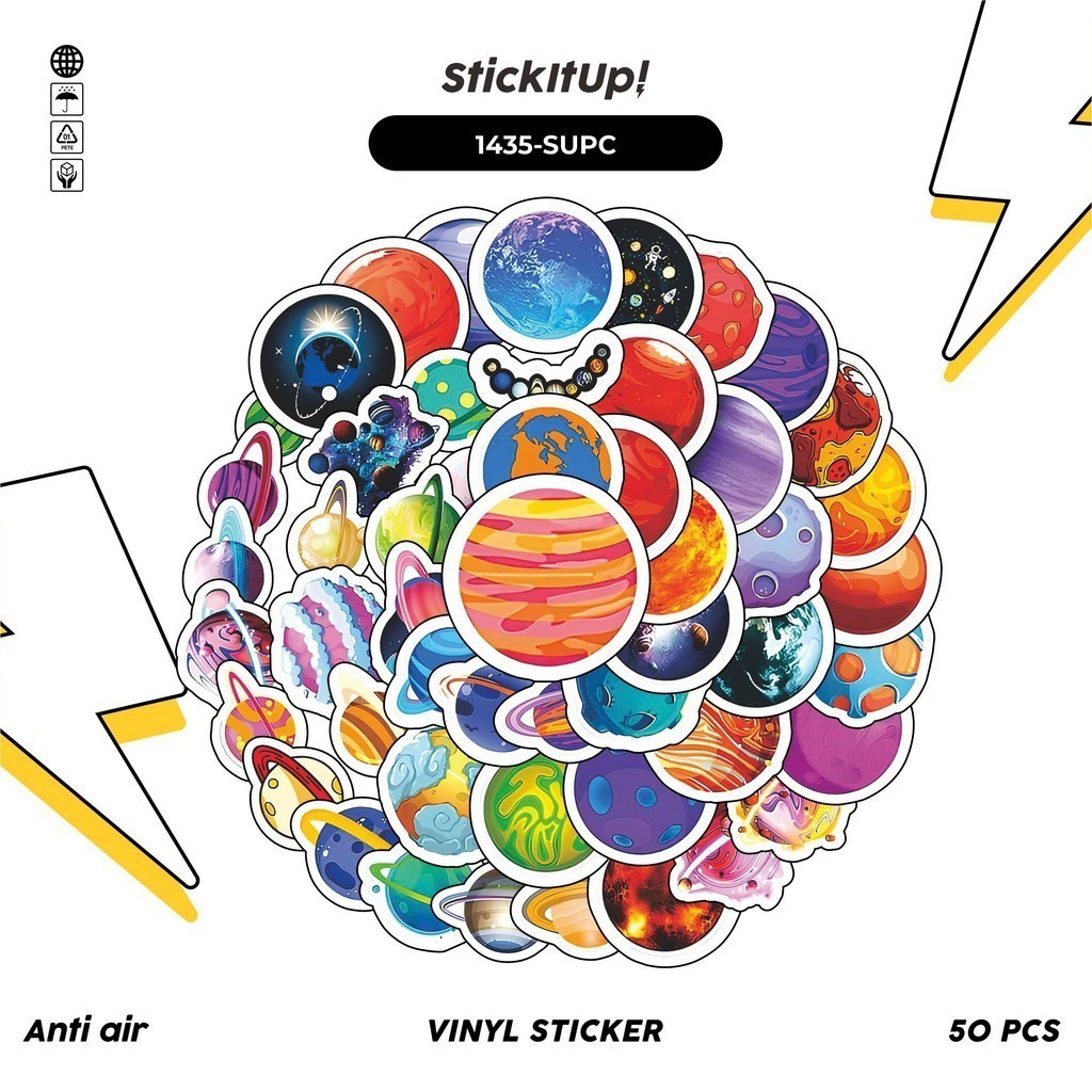 

COD✨ 100 Pcs Stiker Space Universe Planet Cartoon Lucu Anti Air Untuk Dekorasi Notebook Sepeda Skateboard Handphone DIY