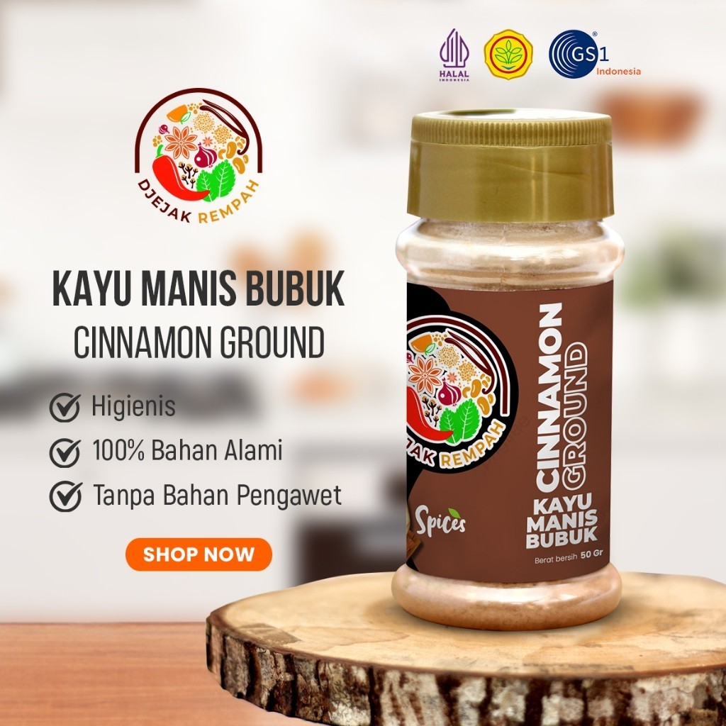 

Kayu Manis Bubuk / Cinnamon Powder 50 Gram Bubuk Rempah Bumbu Dapur Masakan - 100% Rempah Asli Berkualitas