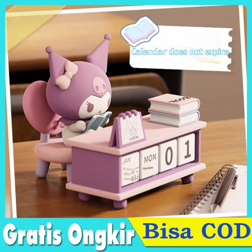 

Sanrio Kuromi Seri Kalender Meja Model Karakter Lucu Koleksi Dekorasi Desktop Kantor Hadiah Ulang Tahun Anak-anak