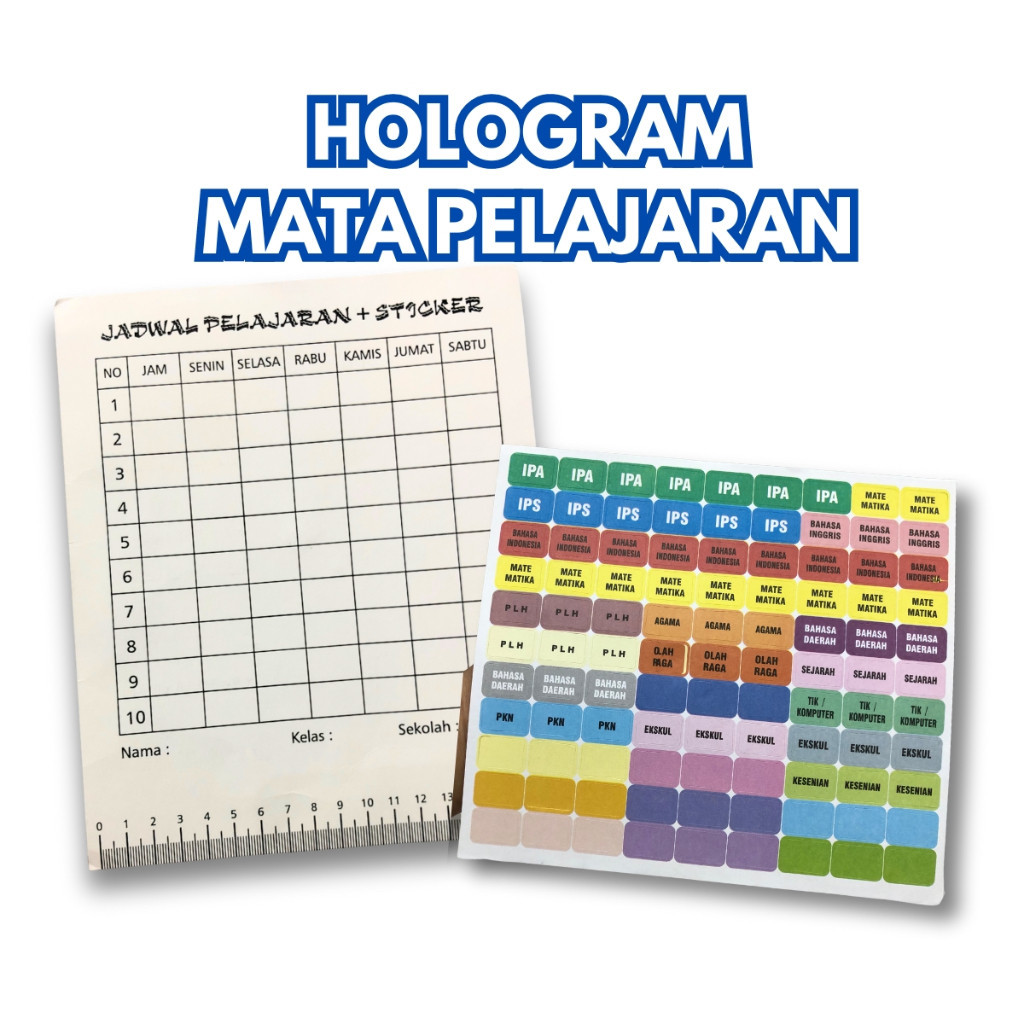 

Hologram Matpel Jadwal Mata Pelajaran Sekolah Plus Sticker Schedule Paper - Set - SHABQ