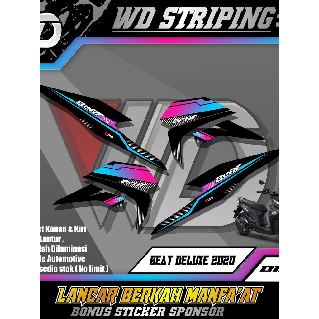 ND STICKER 01843 Striping Sticker Stiker Setiker Motor Beat New Beat Deluxe Street New 2020 2021 202