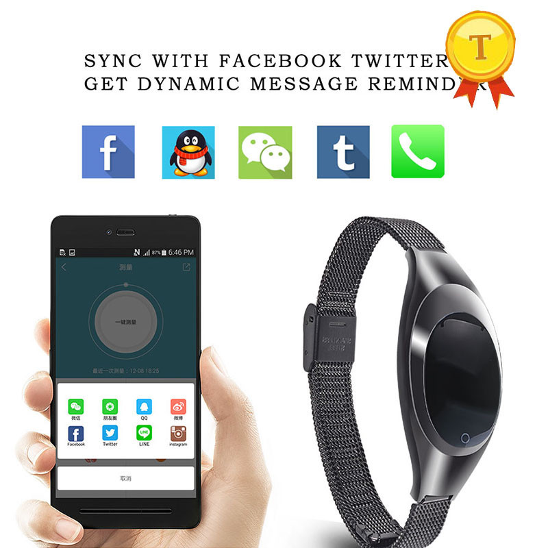 Fashion woman girl female lady Z18 Smart watch Wristband Smart Bracelet Band with Blood Oxygen Heart